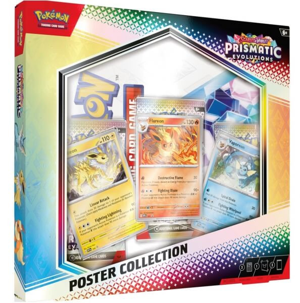 Pokémon Prismatic Evolutions Poster Collection (plakát, 3x booster, 3x promo karta)