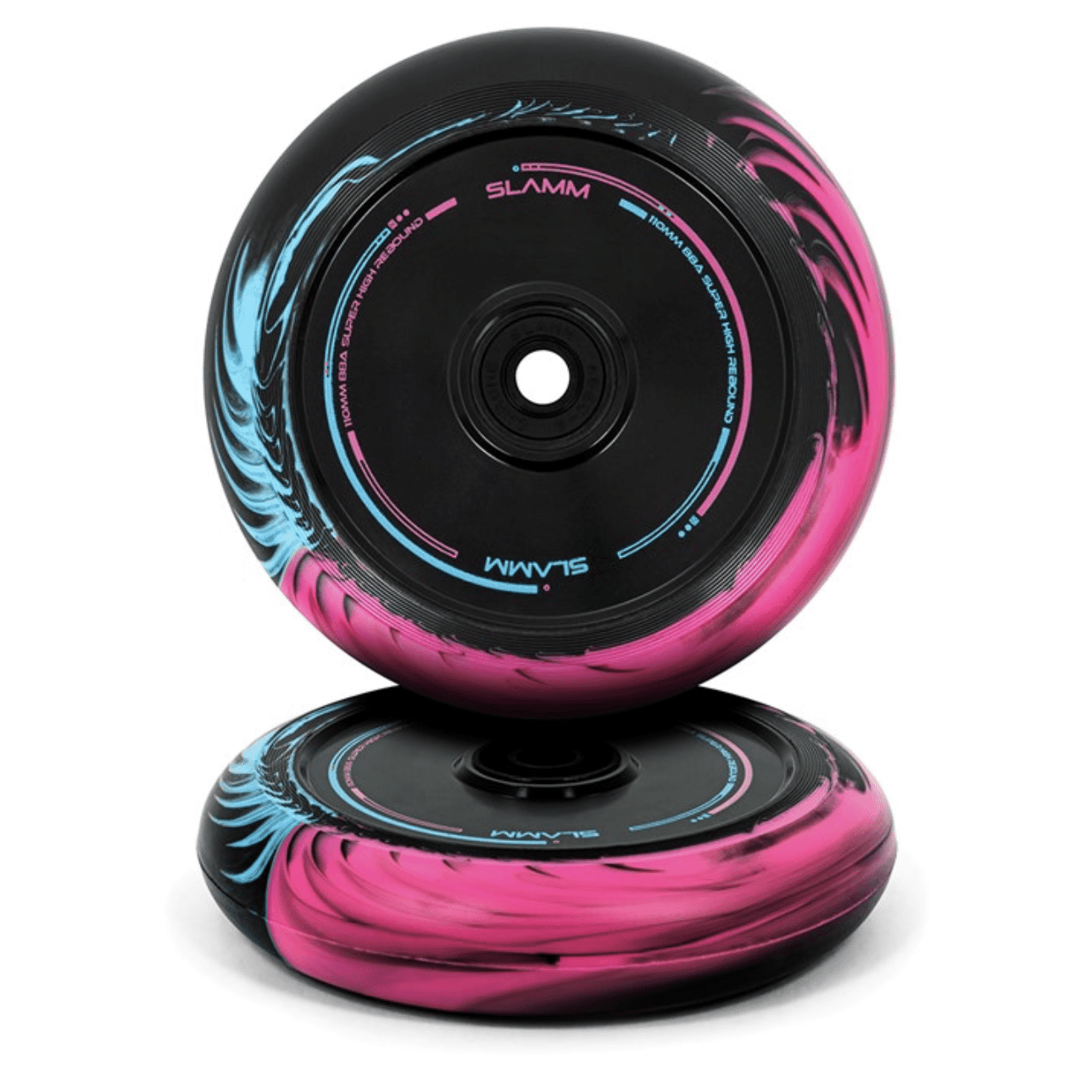 Slamm - Swirl Hollow Core Wheels - 110 mm - Black/Blue/Pink - kolečka 2ks