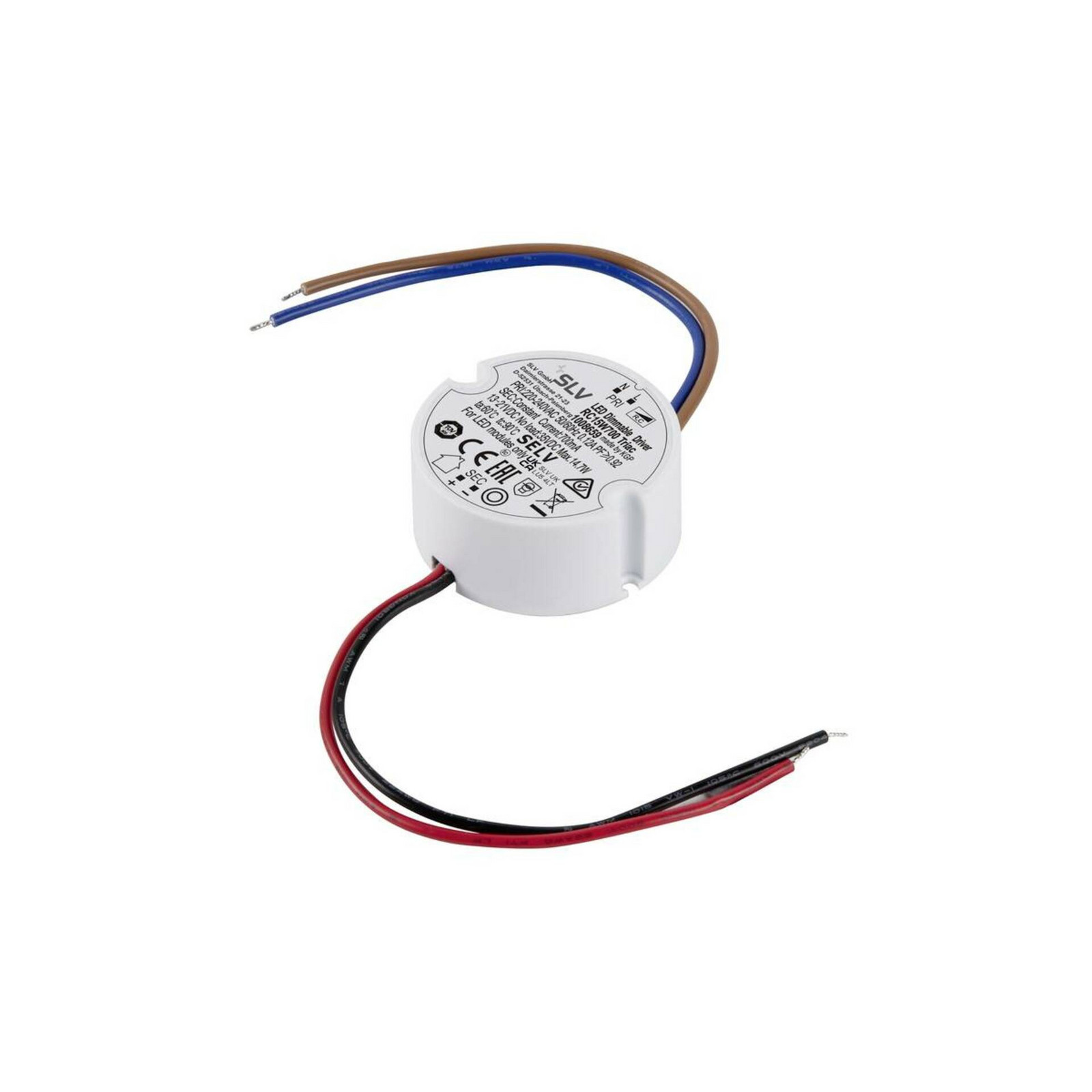 BIG WHITE (SLV) LED ovladač 15W 700mA, kulatý 1008659