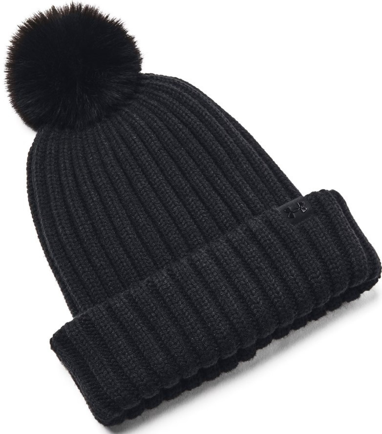 Čepice Under Armour W Halftime Pom Beanie-BLK