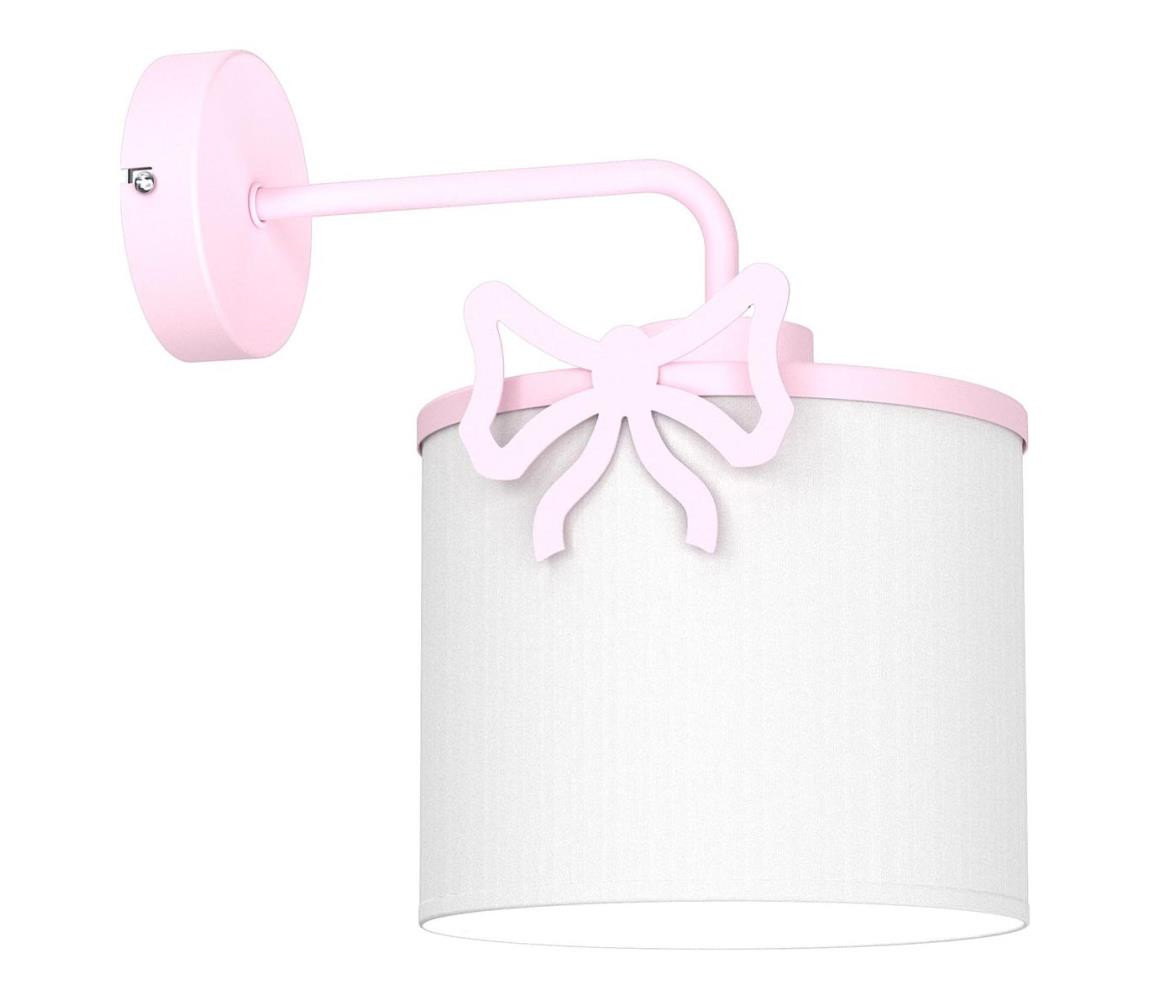 Dětská nástěnná lampa SWEET 1xE27/15W/230V bílá/růžová/mašle
