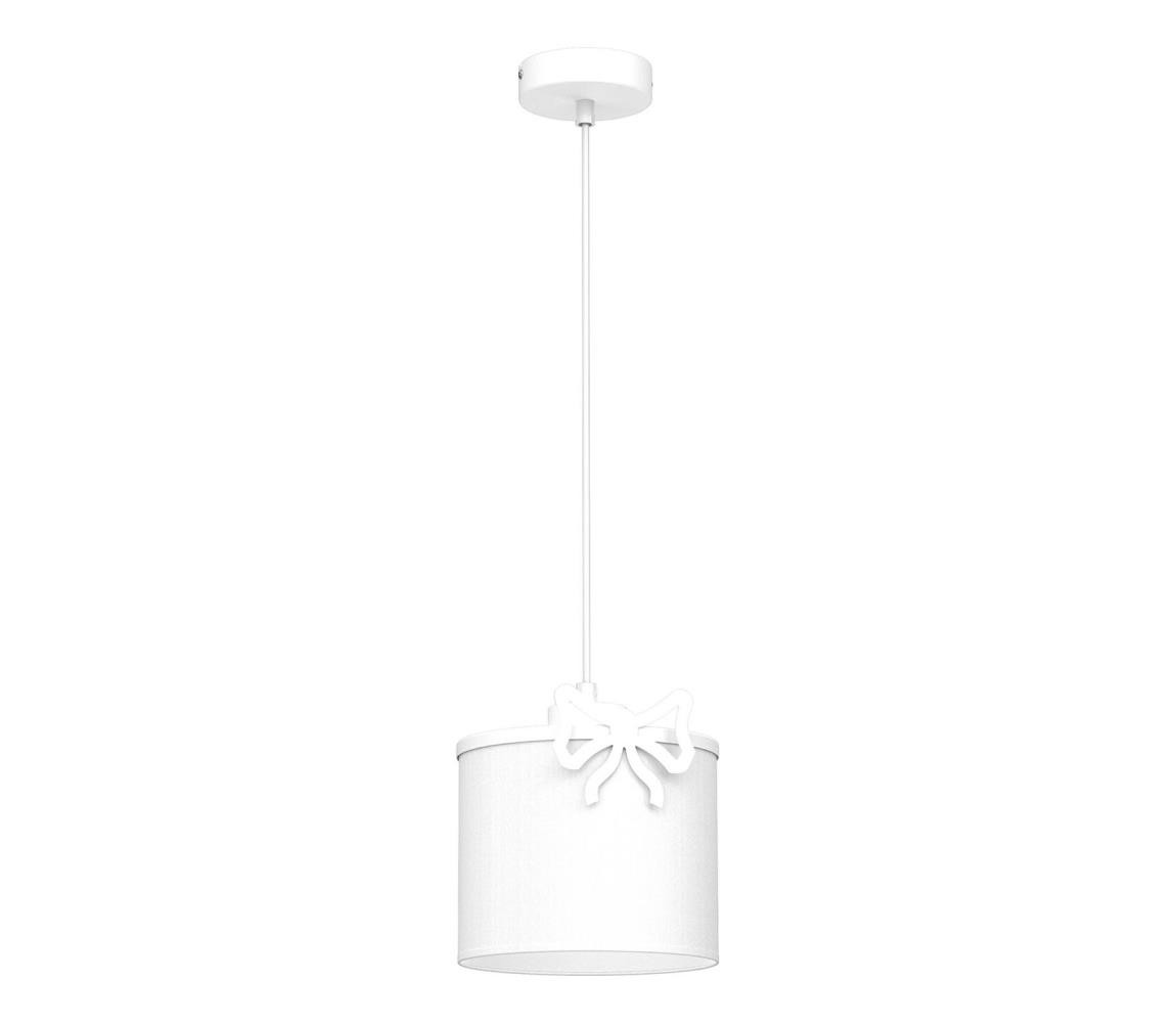 Dětský lustr na lanku SWEET 1xE27/15W/230V bílá/mašle