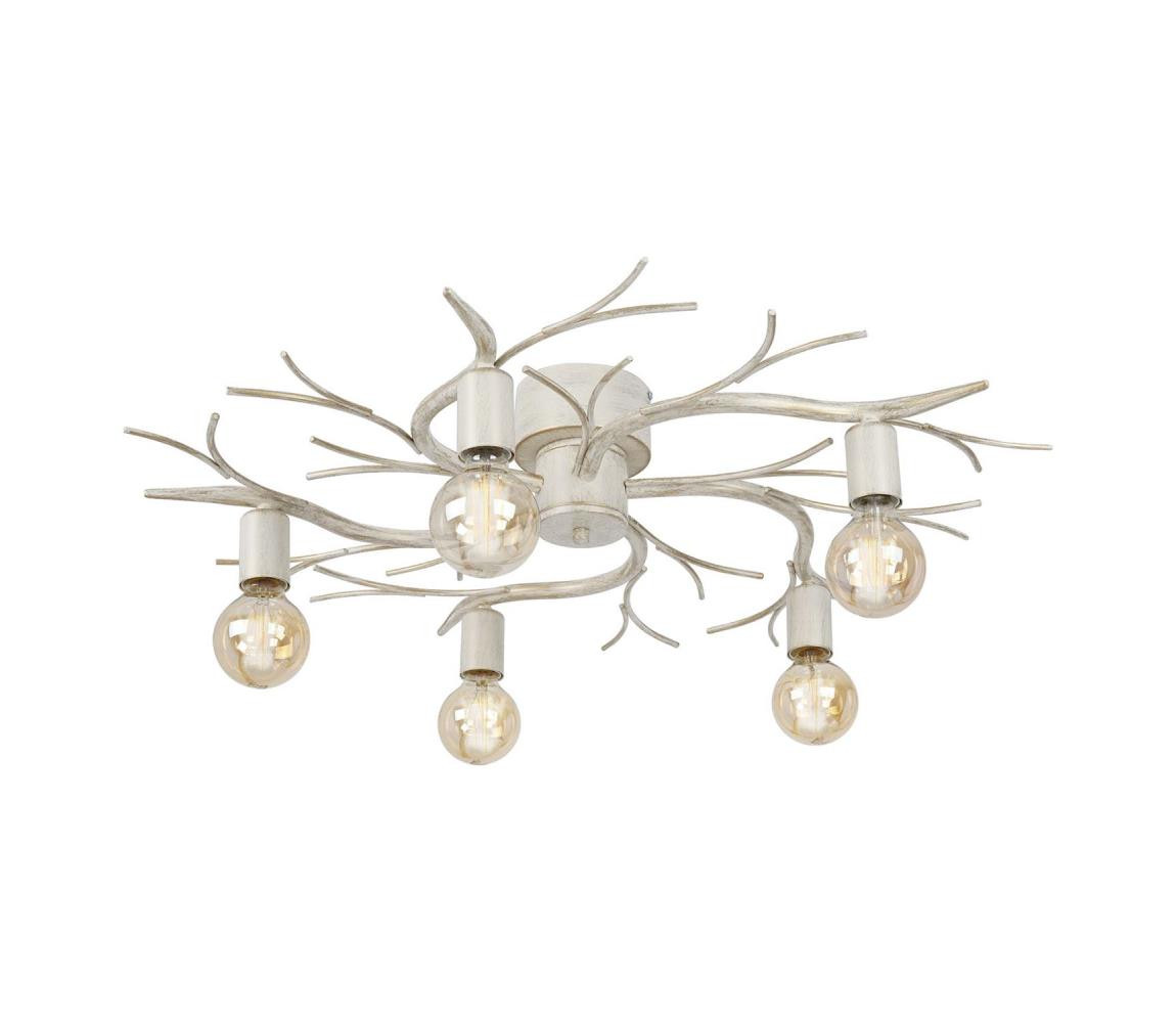 Stropní svítidlo GARNISH 5xE27/15W/230V bílá/patina