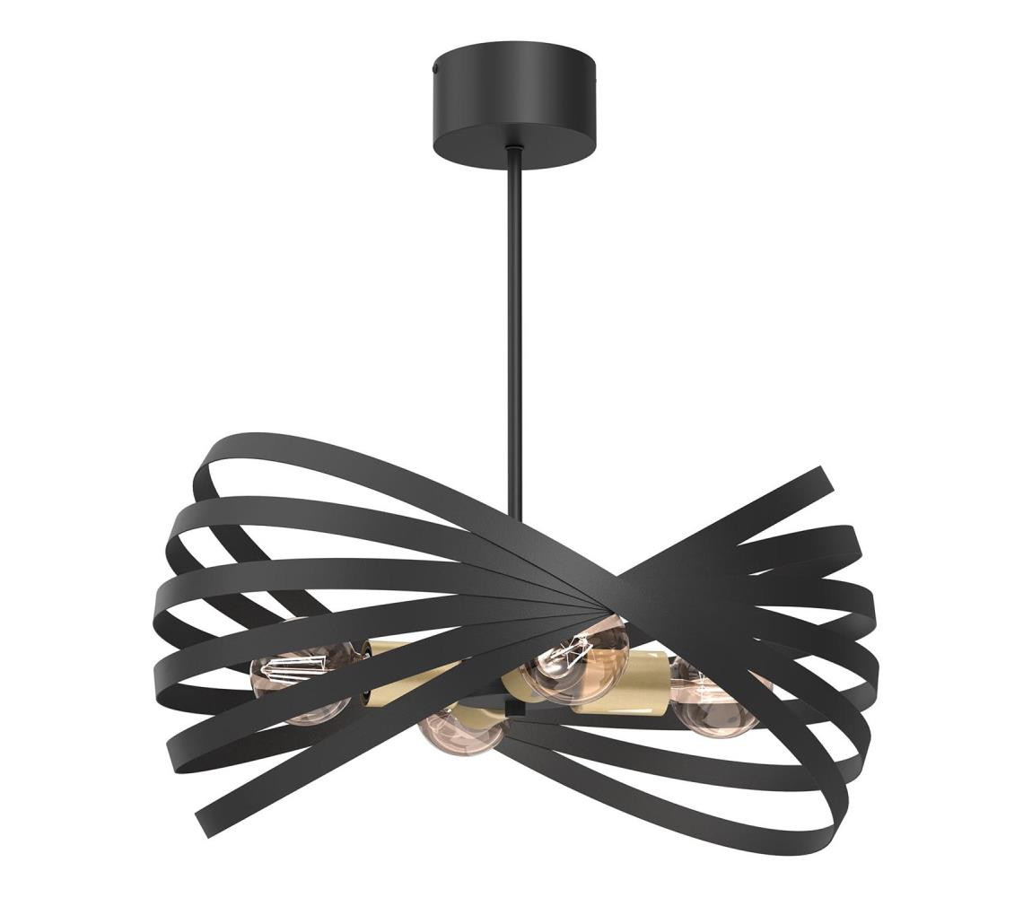 Lustr na tyči SPARKLE 4xE27/15W/230V černá/zlatá