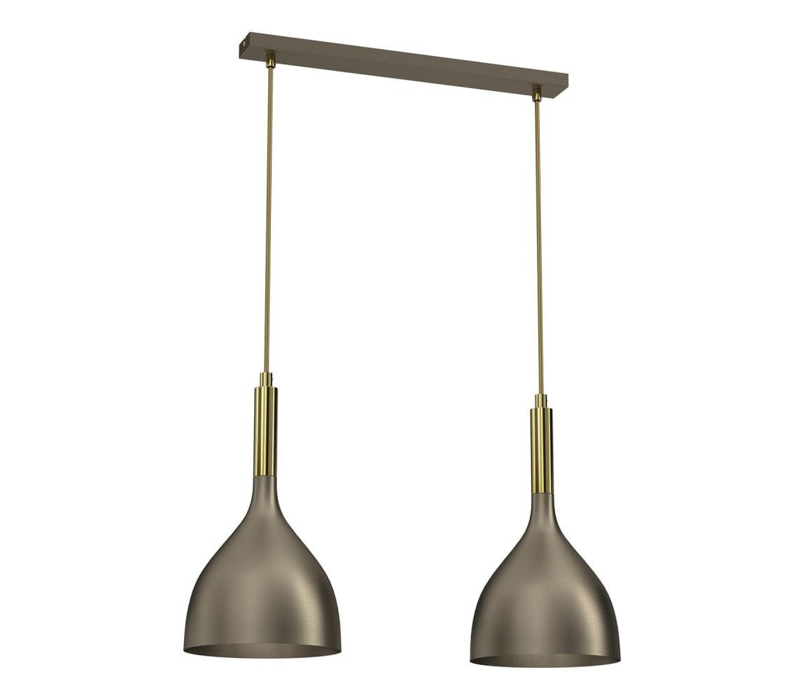 Lustr na lanku NOAK 2xE27/15W/230V mosaz/zlatá