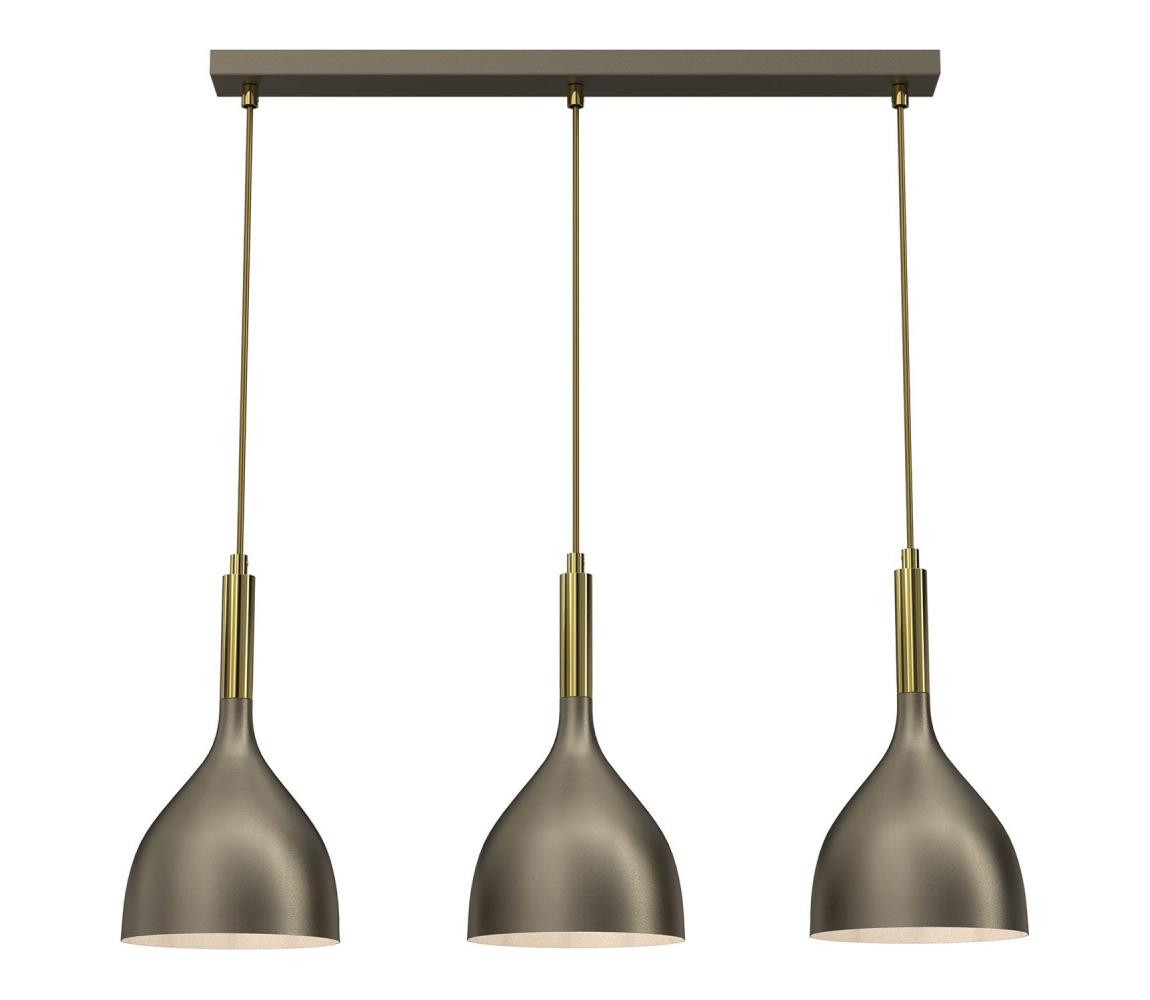 Lustr na lanku NOAK 3xE27/15W/230V mosaz/zlatá