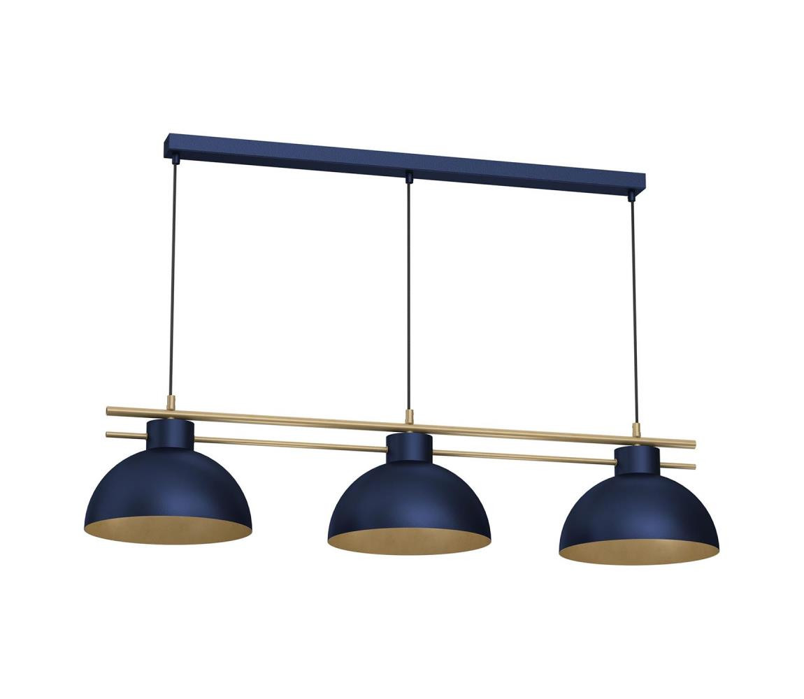 Lustr na lanku ESTATE 3xE27/15W/230V modrá