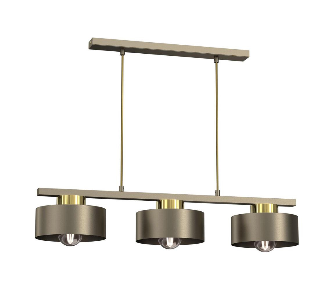 Lustr na lanku MARTI 3xE27/15W/230V mosaz/zlatá