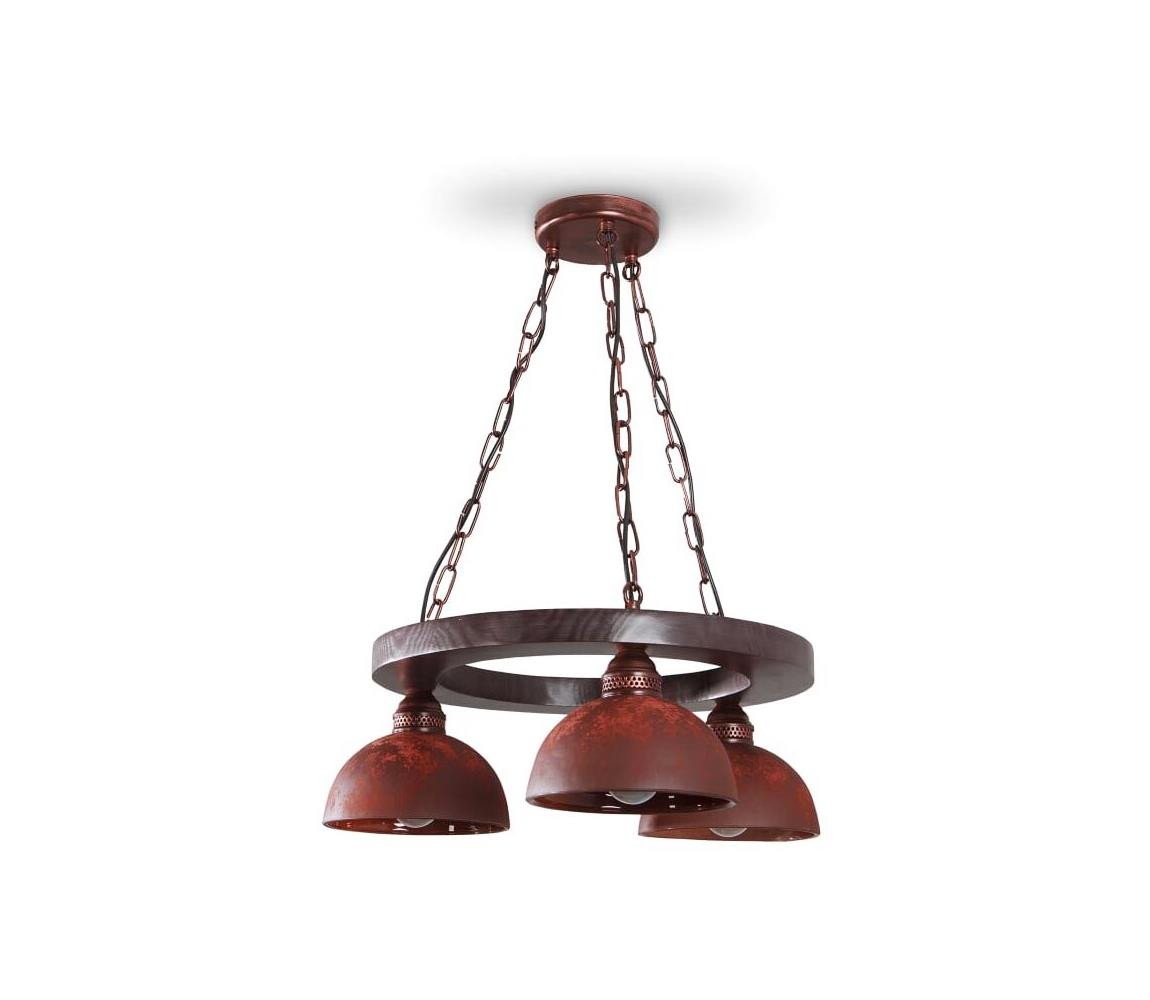 Lustr na řetězu VIRIONI 3xE27/60W/230V