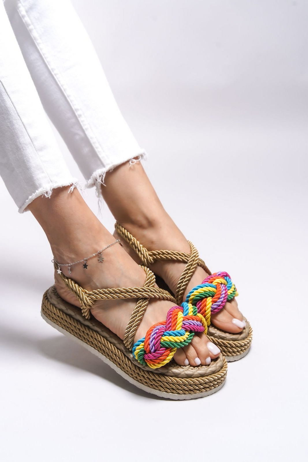 Riccon Jessinalyn Women's Sandals 0012104 Gold Rainbow