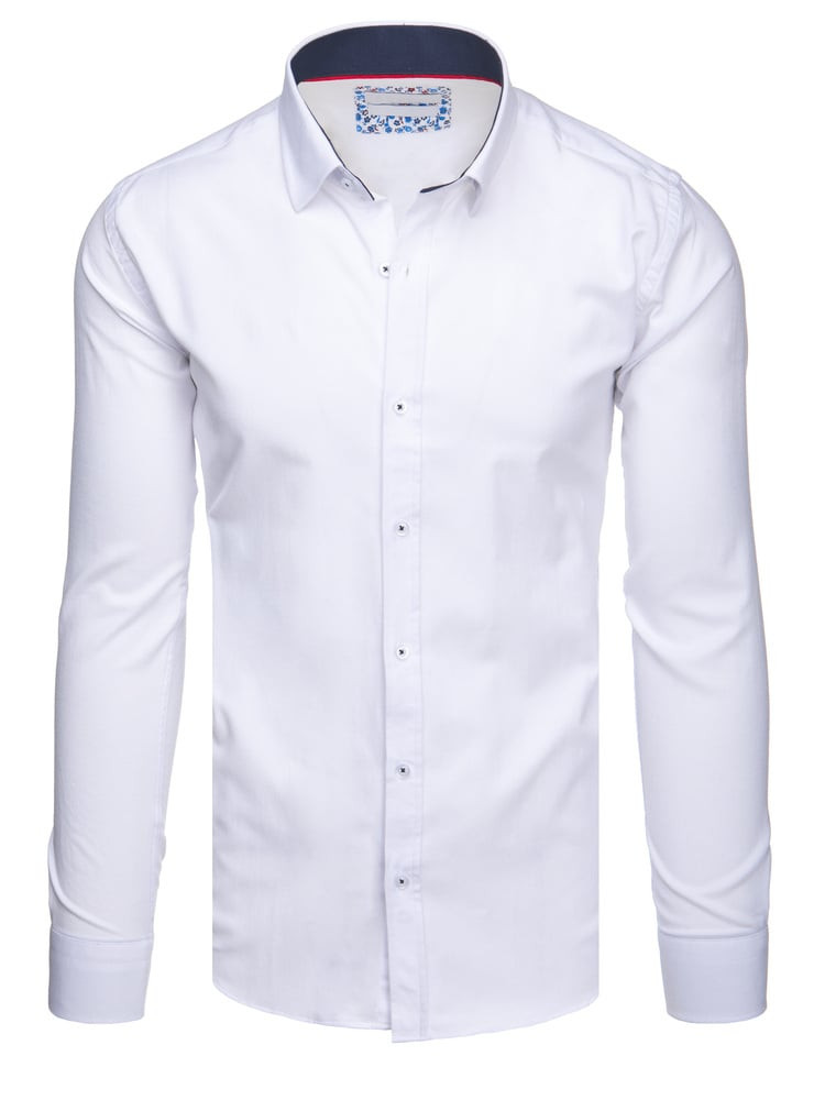 Koszula męska biała z kołnierzem Dstreet