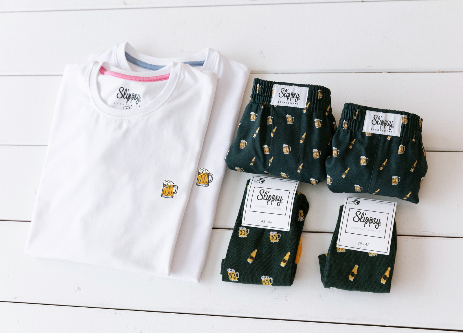 Slippsy Beer couple big T-set