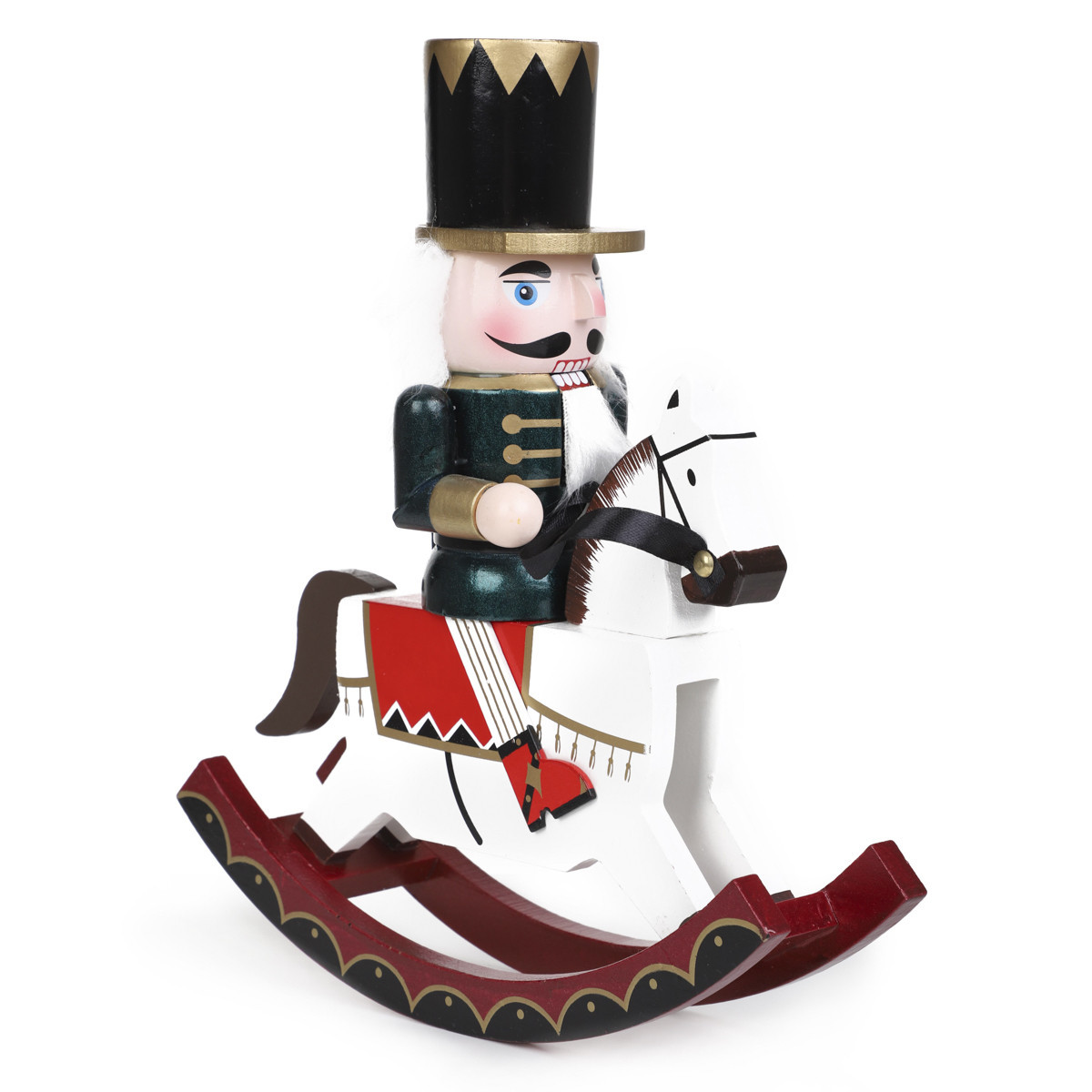 Vánoční figurka Figurka | NUTCRACKER | houpací louskáček tmavě zelený | 28 cm | 878270