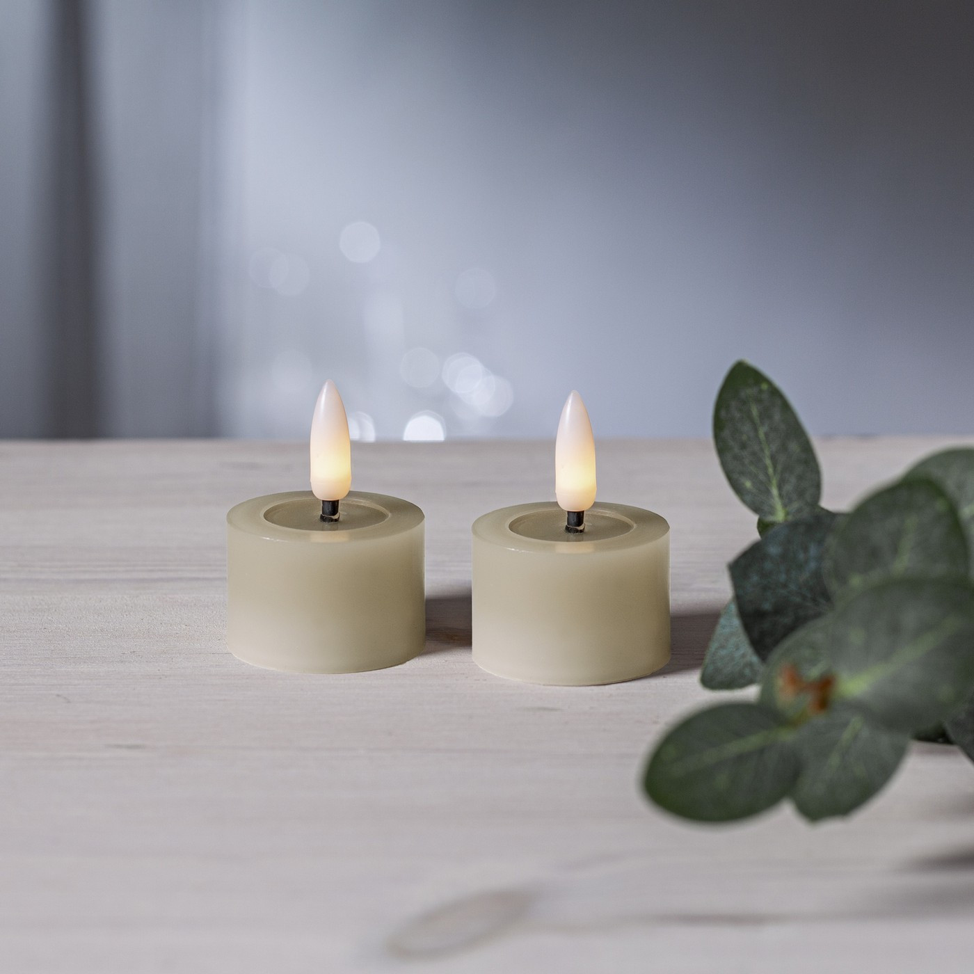 Čajová LED svíčka 2 ks Star Trading Flamme Flow - béžová