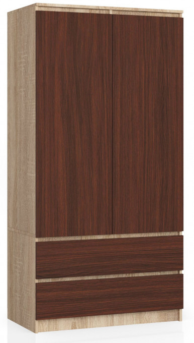 Skříň S 90 cm 2D 2SZ CLP sonoma / wenge