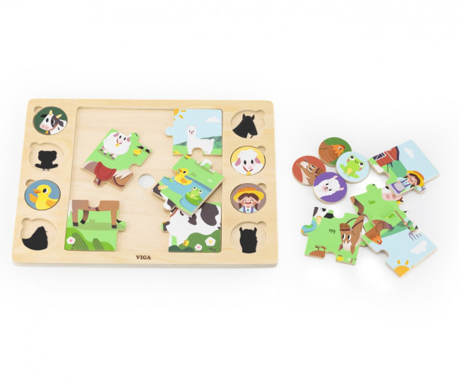 Puzzle na podložkách Viga 44741 farma