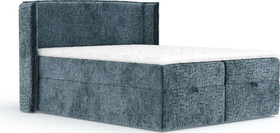 Modrá boxspring postel s úložným prostorem 160x200 cm Passion – Maison de Rêve