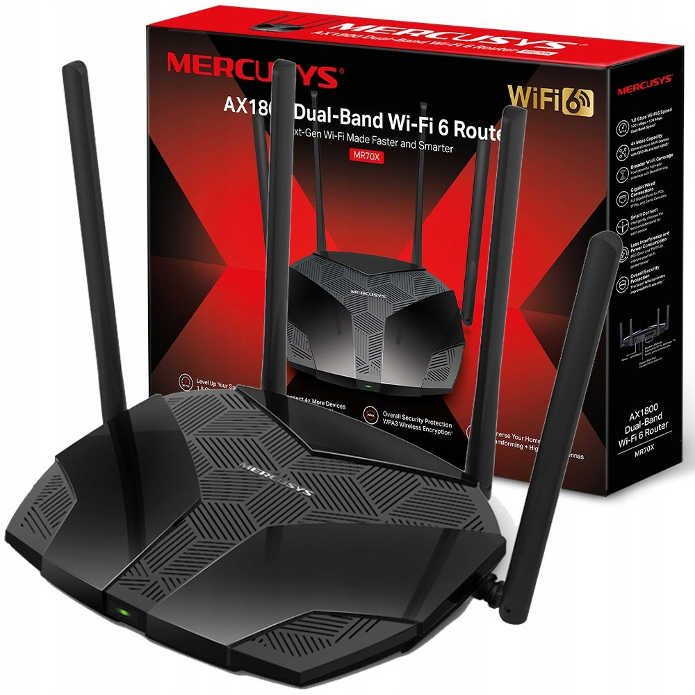 Výkonný Vysokorychlostní Wifi Router 6 AX1800MB/s Vpn Iptv 5GHz Dvoupásmový 4 Antény