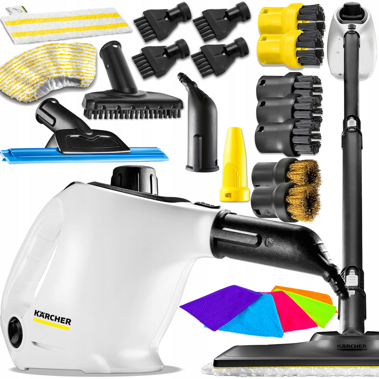 Napařovač Karcher SC1 Mop Parní Čistič 1200W Bohatá Sada Kartáčků 10V1