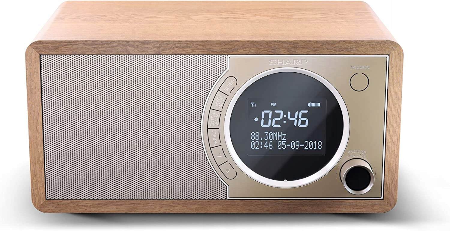 Digitální rádio Sharp DR-450(BR), Fm/dab/dab+, Bluetooth 4.2, funkce budíku,