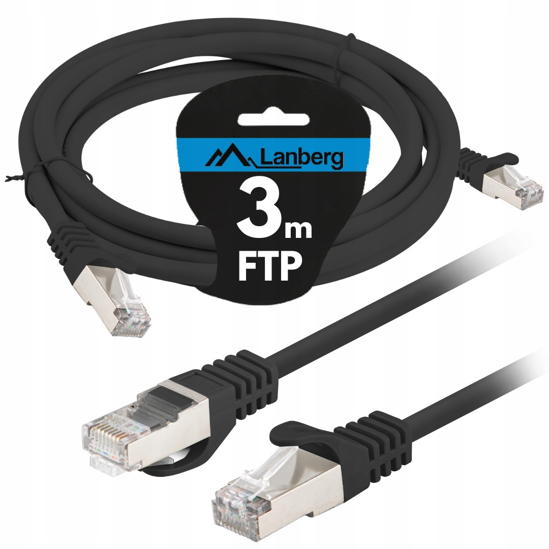 Kabel Lan Síťový RJ45 Ethernetová Měď KAT.6 Cat Ftp 3M Lanberg