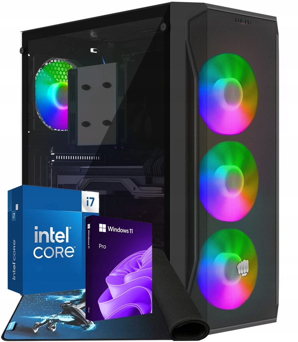 Počítač i7-7700 Rtx 4060 32GB Ram DDR4 Ssd 1TB Windows 11 Rgb DVD