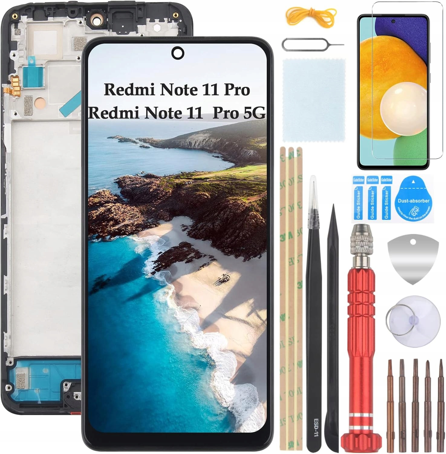 Yhx-ou LCD dotykový displej pro Xiaomi Redmi Note 11 11 Pro 5G sklo