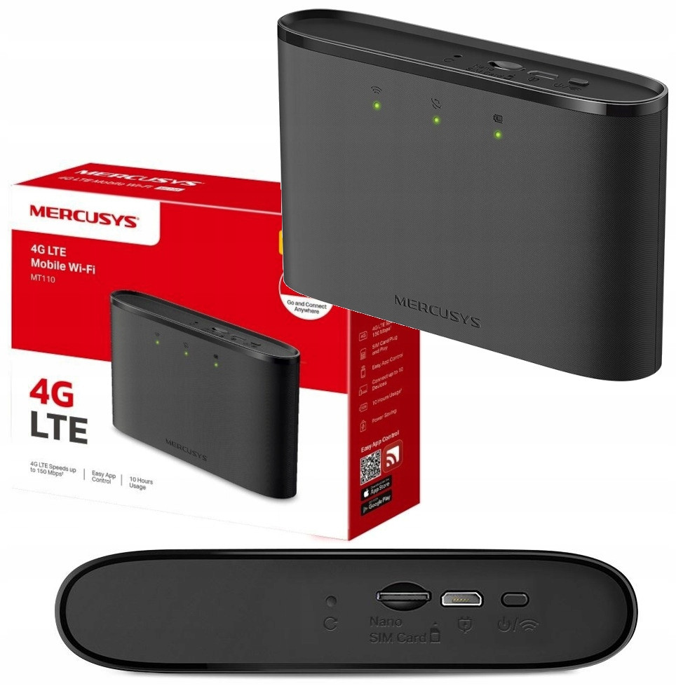 Mobilní Router Lte 4G Wifi 2,4GHZ Na Kartu Hotspot MT110 Mercusys