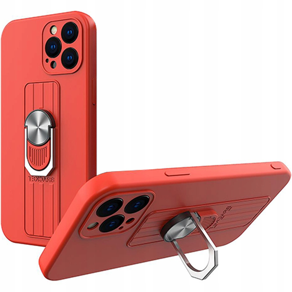 Ring Case Pouzdro Case Kryt Obal S Držákem Pro Iphone 12 Pro Červené