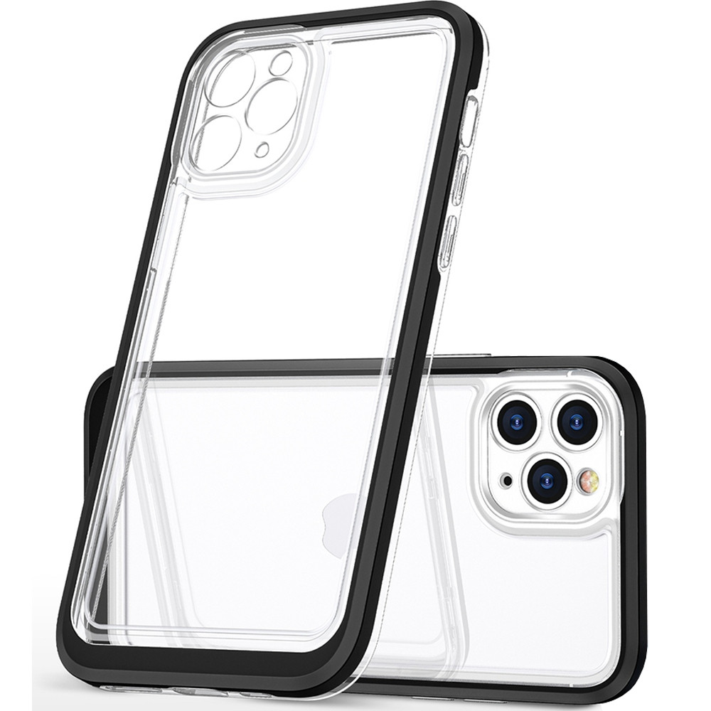 Clear Pouzdro Case Kryt Obal Pouzdro S Rámečkem Pro Iphone 12PROMAX Černé