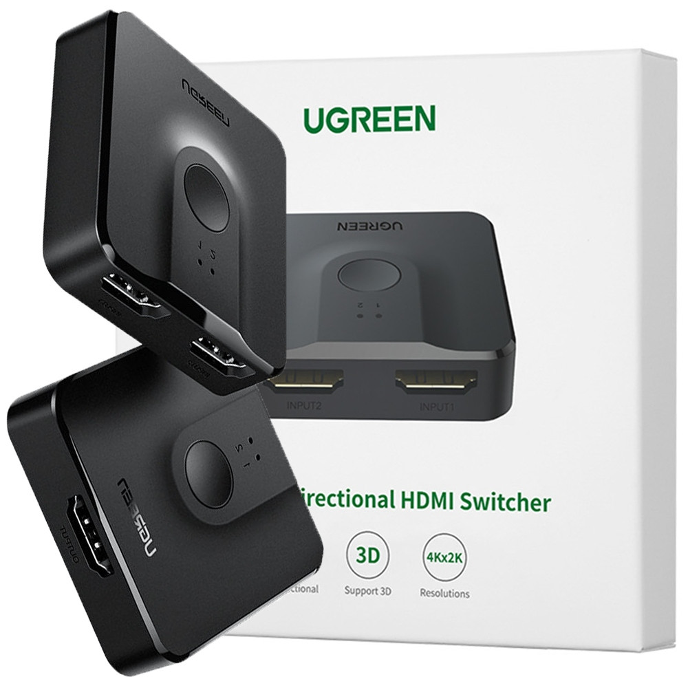 Ugreen Switch Rozbočovač Hdmi 2X Hdmi 4K 60HZ Černý