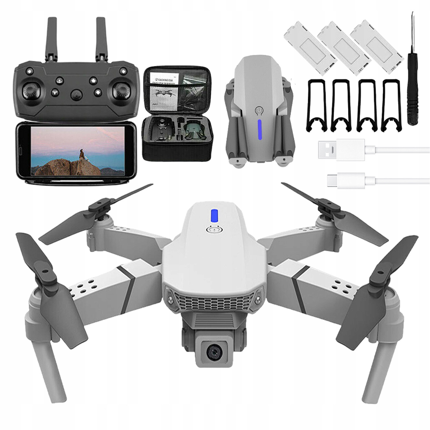 Dron LS-E525 Duální Inteligentní Kamera Vyhýbání Se Překážkám S 3 Bateriemi