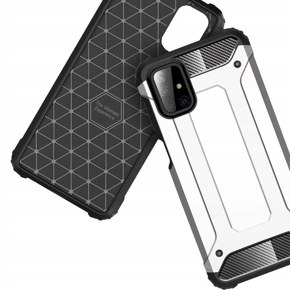 Hybrid Armor Pouzdro Case Kryt Obal Pro Samsung Galaxy M51 Stříbrný