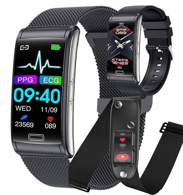 Hodinky Náramek Kardiowatch Analýza Cukru Glukometr Tlak Puls Pás Ekg