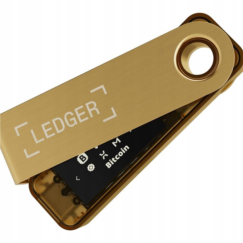 Ledger Nano S Plus bezpečná krypto peněženka Btc Eth Gold zlatá