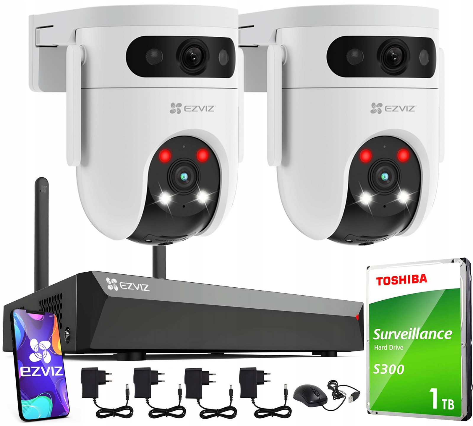 WiFi monitorovací set Ezviz 2 10Mpx kamery (5MP+5MP) 360° rotace Nvr 8CH
