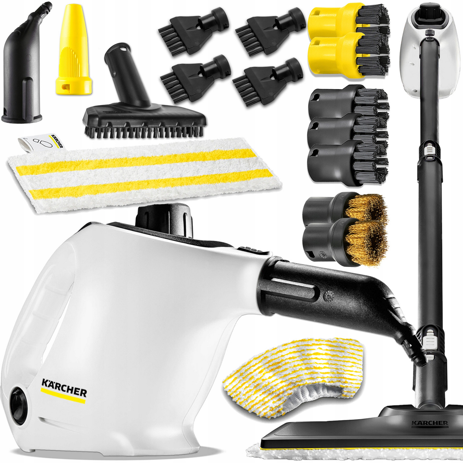 Výkonný Napařovač Karcher SC1 Parní Čistič 1200W Mop Sada Kartáčků 10V1