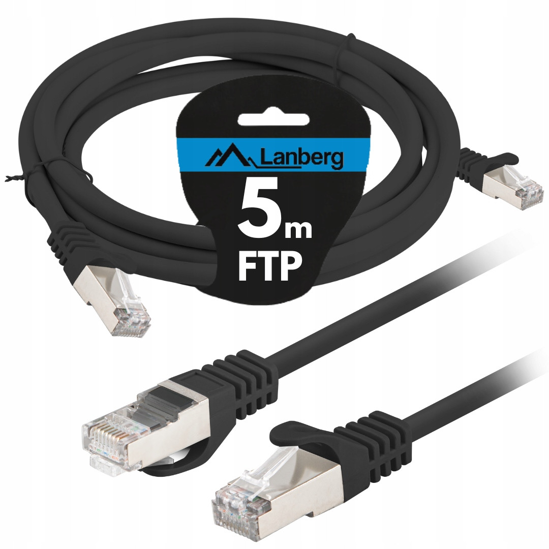 Kabel Lan Síťový RJ45 Ethernetová Měď KAT.6 Cat Ftp 5M Lanberg