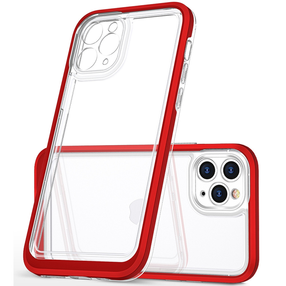 Clear Pouzdro Case Kryt Obal S Rámečkem Pro Iphone 14 Pro Max Červené