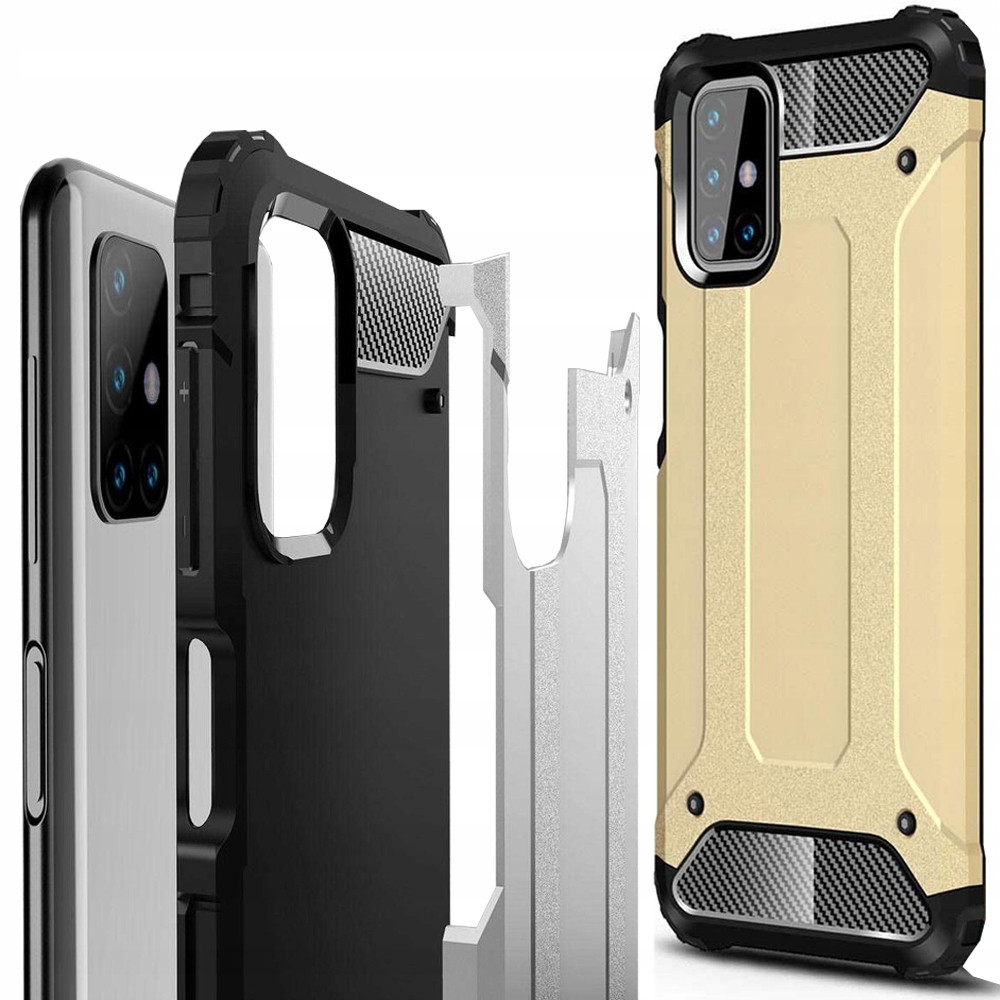 Hybrid Armor Pouzdro Case Kryt Obal Pro Samsung Galaxy M31S Zlatý