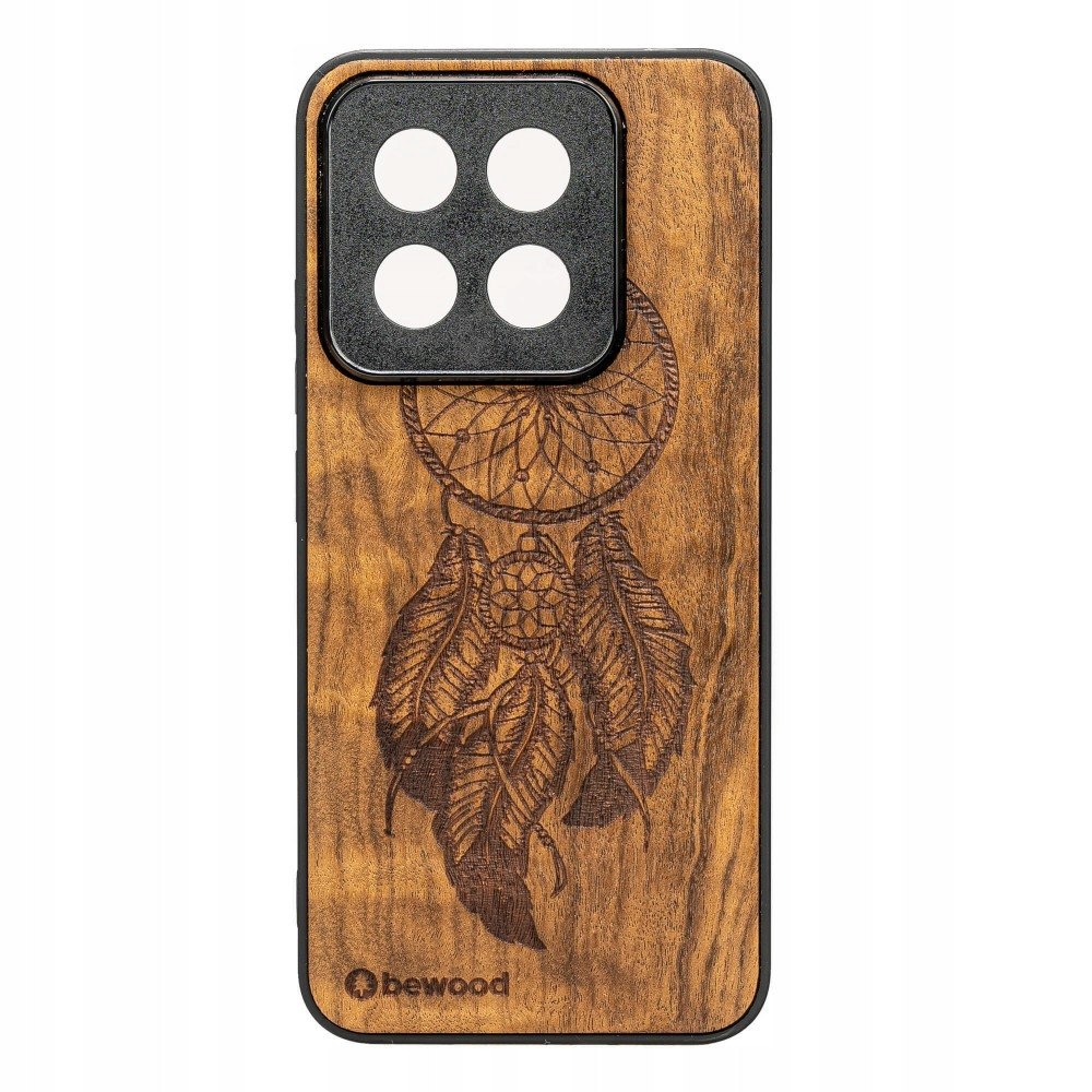 Dřevěné Pouzdro Bewood pro Xiaomi 14T Pro Lapač Snů Imbuia