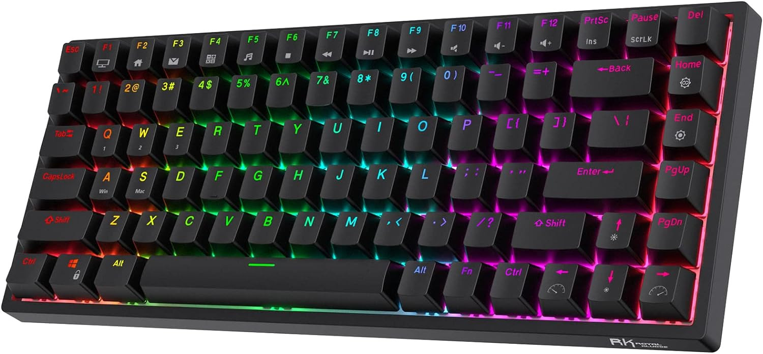 Bezdrátová Mechanická Klávesnice Royal Kludge RK84 Rgb Podsvícení