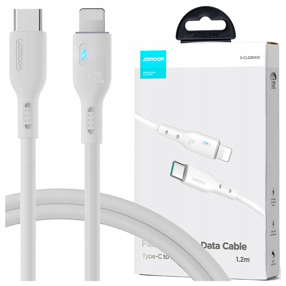 Joyroom Kabel Dlouhý Odolný Usb C Lightning 20W 1.2M Bílý