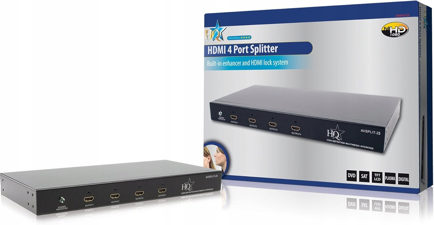 4portový Hdmi splitter se systémem uzamčení Hdmi AVSPLIT-25