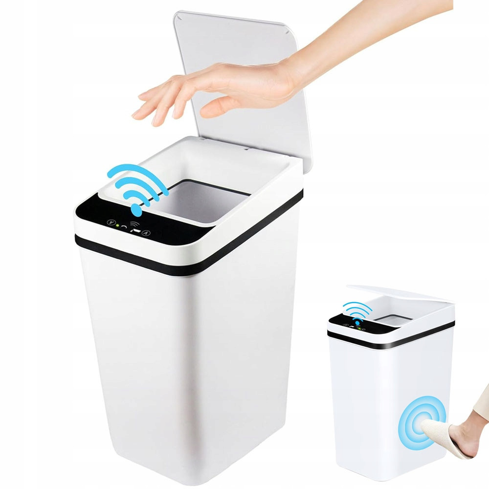 Automatický Koš Na Tříděný Odpad Bílý 12L Bezkontaktní Popelnice