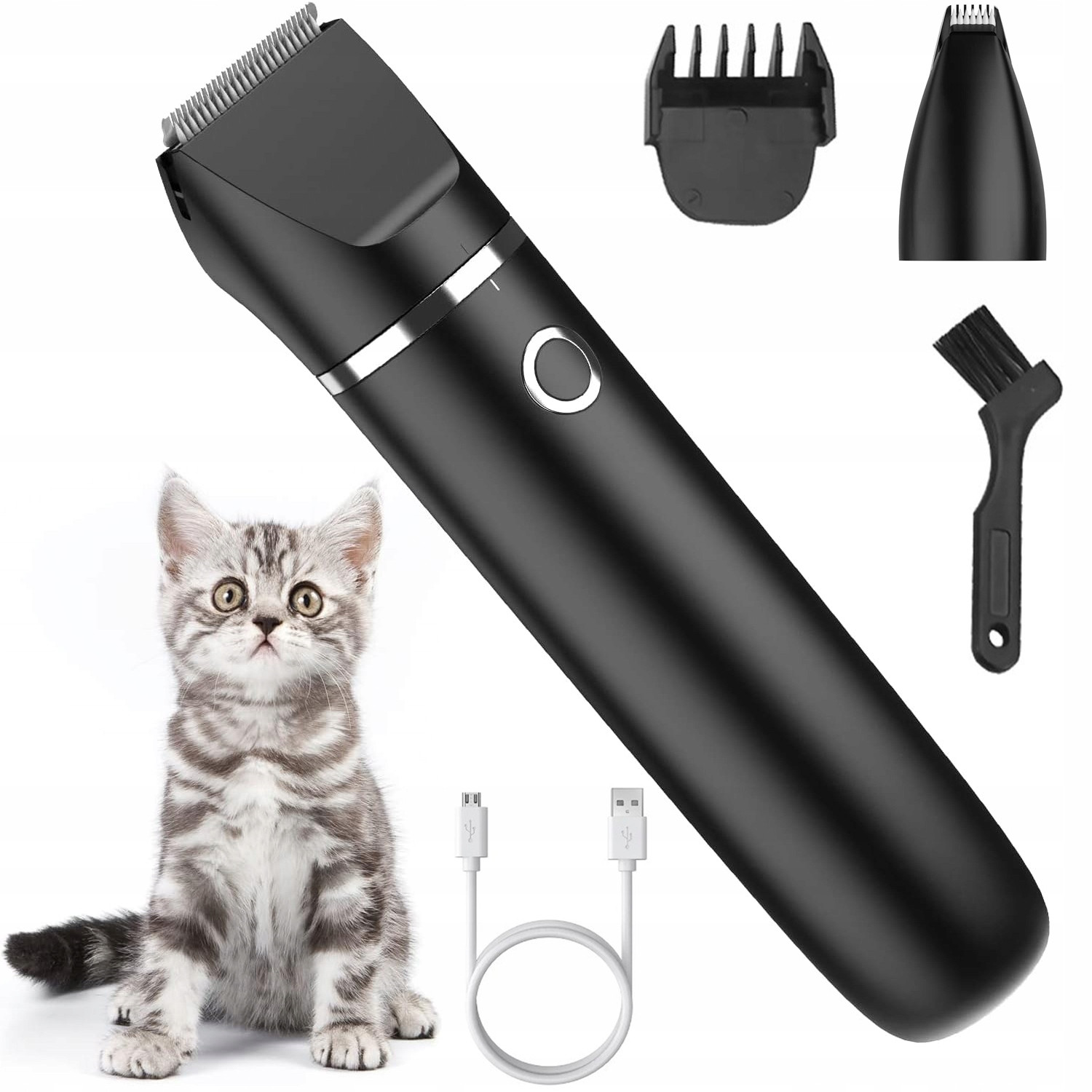 Elektrický Strojek Na Vlasy Zastřihovač Nízký Zvuk Pro Tlapky Psa A Kočky Usb