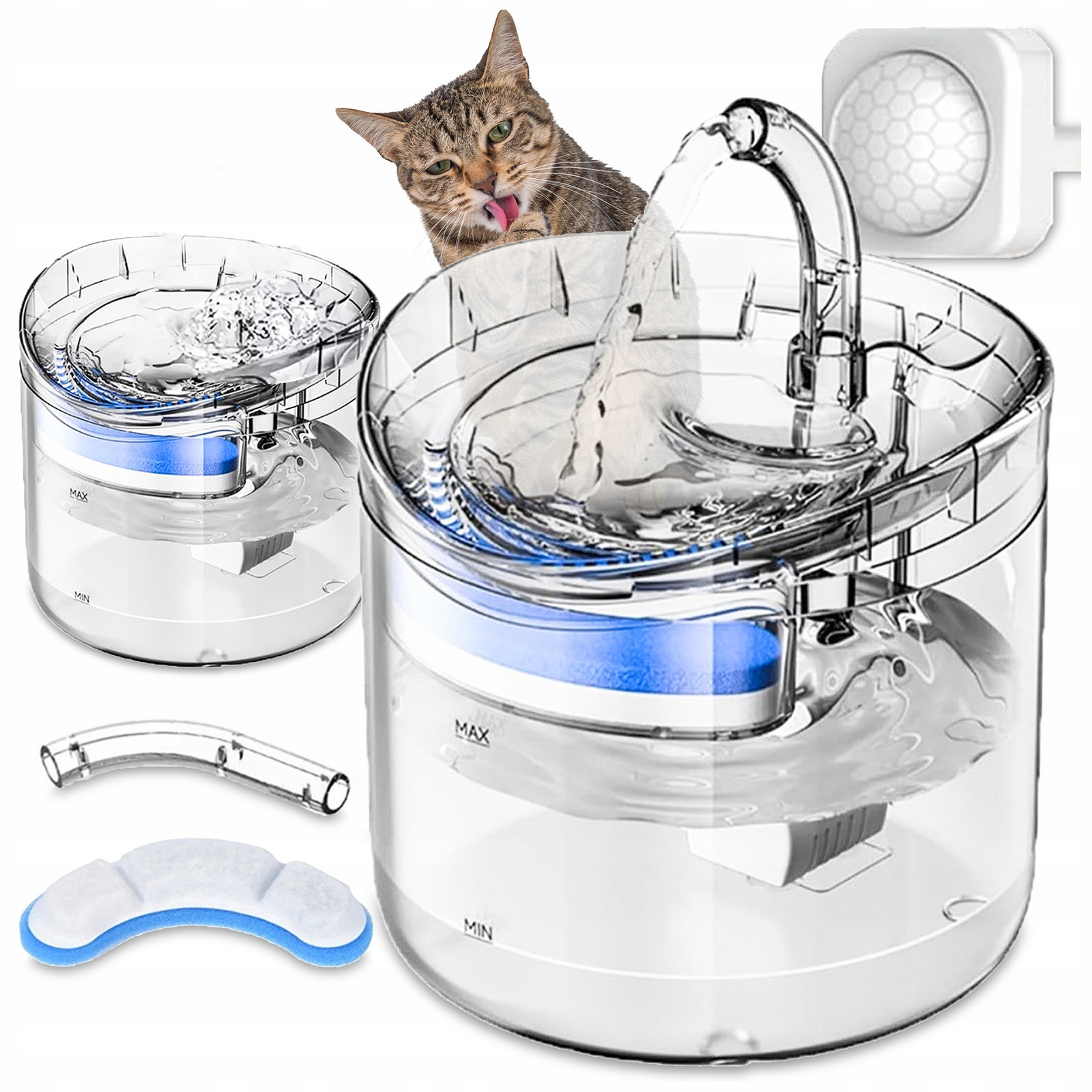 Napáječka Fontána Pro Kočky Psa Jídlo Automatický Pohybový Senzor Miska 2L