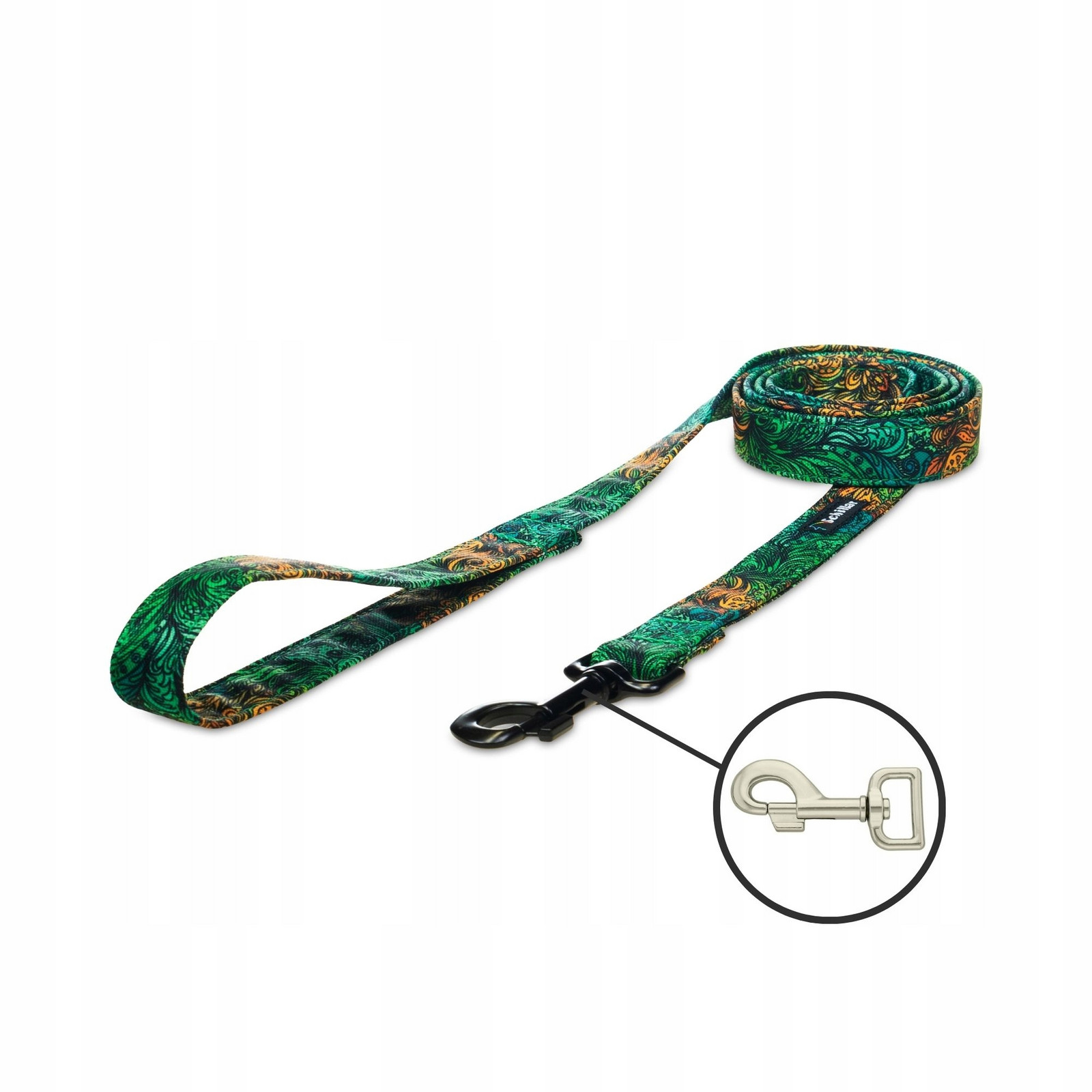 Vodítko městské pro velkého středního psa zelené wavy grass 150cm 25mm L XL