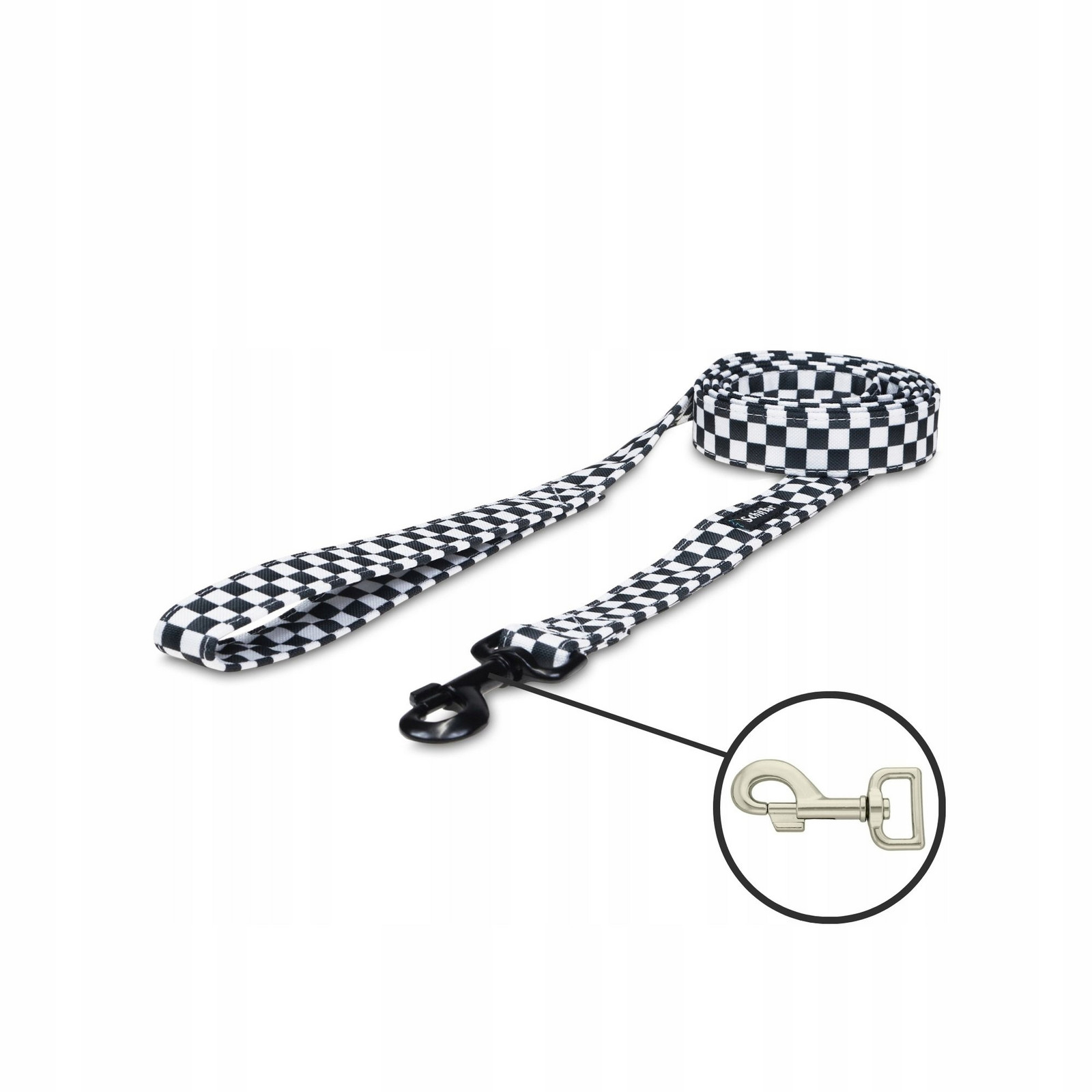 Vodítko městské pro velkého středního psa šachovnice mřížka 150cm 25mm L XL