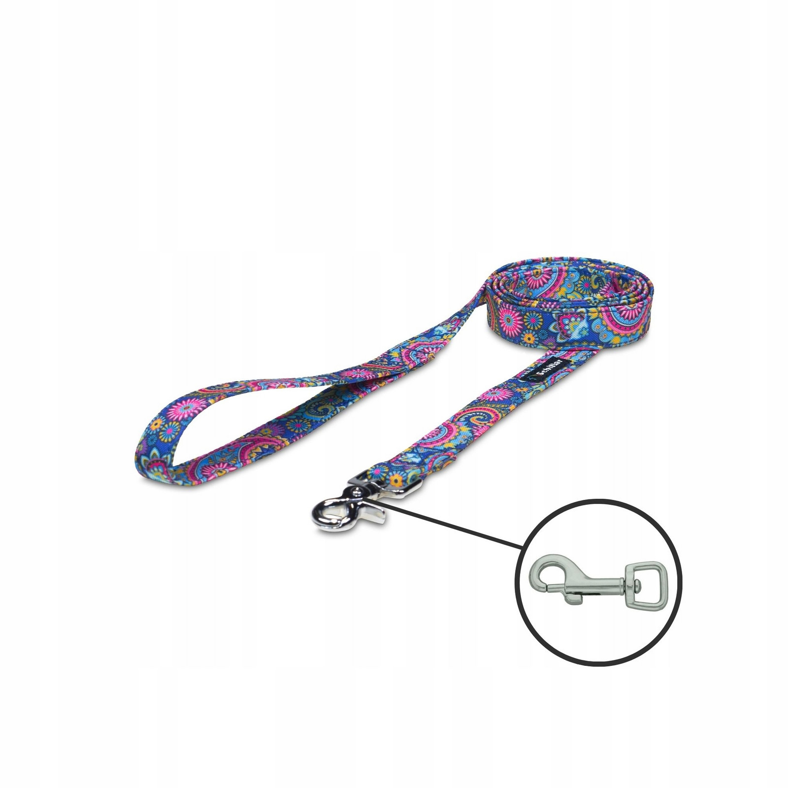 Vodítko městské pro malého psa modré paisley 150cm 15mm Xxs Xs